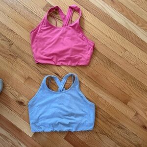 Core 10 Coral and Blue Sports Bras LOT Plus 1X
